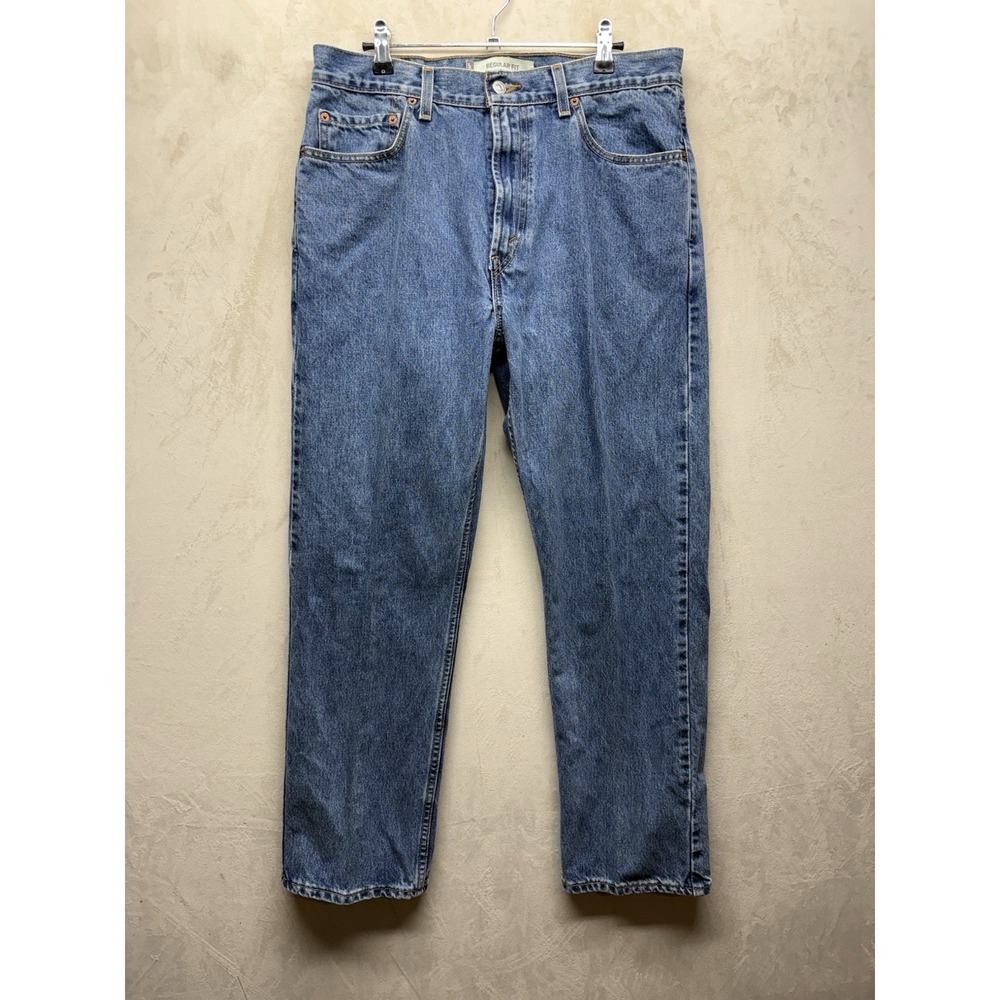 VTG Y2K Levi's 505 Regular Fit Jeans Men's 34x30 Blue Medium Wash Denim 2003